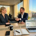 01 handshake over birch glass conference table - ESG og SDG i partnerskap: KPIer, rapportering og TCFD-tilnærming
