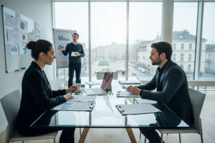 03 nordic executives negotiating at glass conference table - Mentorprogrammer i Norge: hvor du finner mentorer og får mentorskap til å funge...