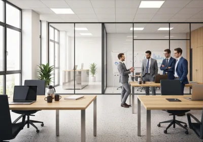 06 inside sleek european business office open plan layout - Starte konsulentselskap: AS vs ENK, juridiske krav og forsikring