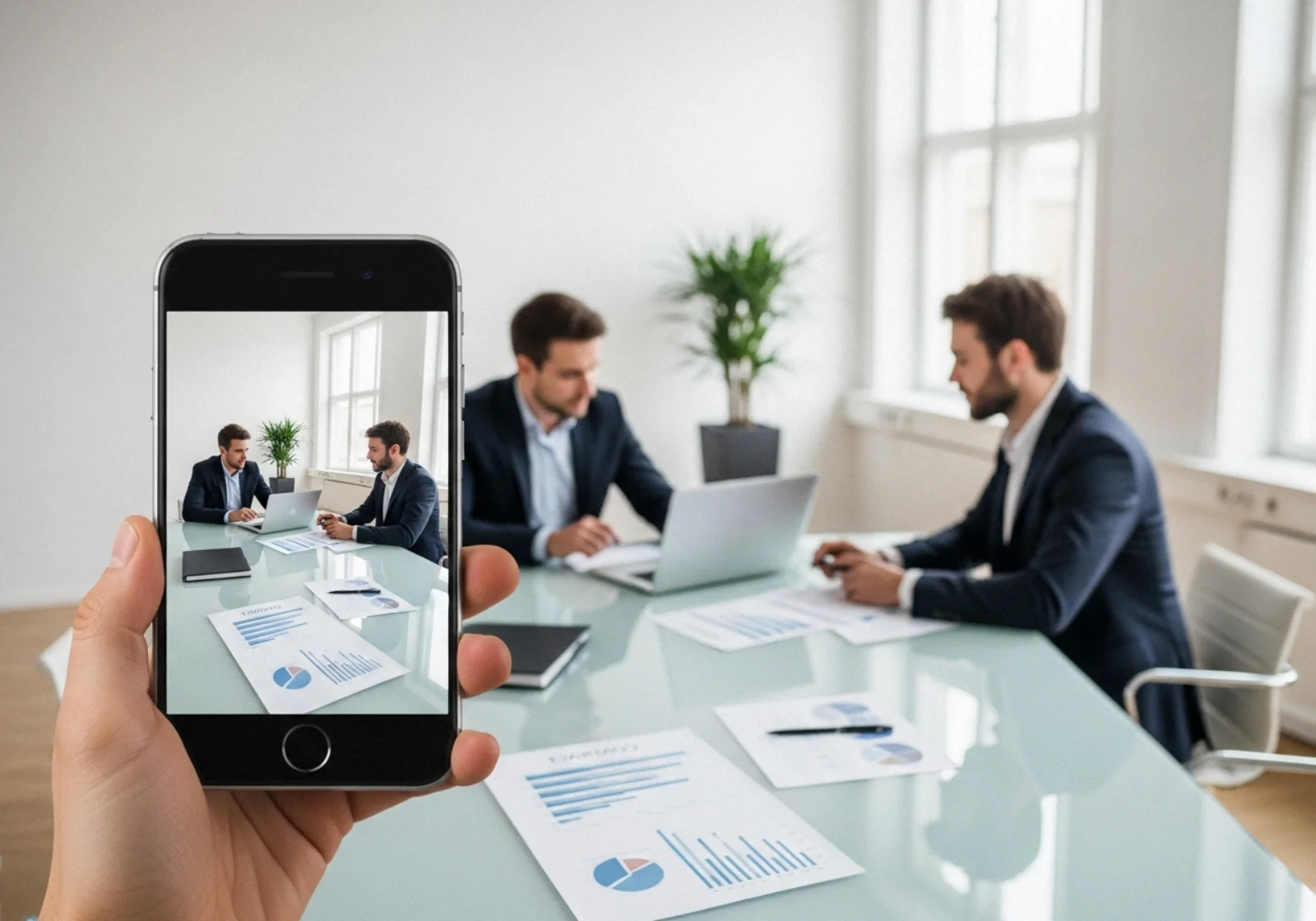 07 nordic glass boardroom contract review smartphone - Optimaliser LinkedIn-profilen for jobb og nettverk: sjekkliste + tekstmaler