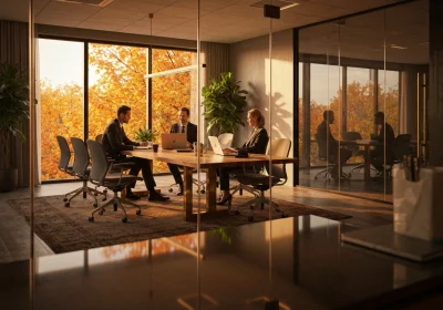 08 inside sleek european business office photographed as if - Konsulent vs rådgiver: Hva skal du velge for din bedrift?