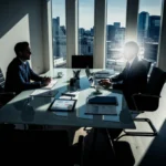 09 two professionals in nordic glass conference smartphone shot - Oppfølging etter nettverksmøter: maler, timing og CRM-arbeidsflyt