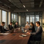 11 golden hour smartphone conference room with walnut table - 10 personlige maler for LinkedIn: tilkoblingsforespørsler og oppfølging du kan...