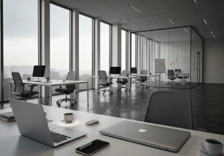 13 rainy european office with glass partitions and reflections - Slik lager du en LinkedIn-profil som får folk til å ta kontakt