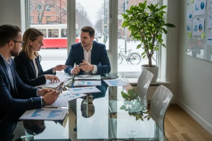 15 smartphone shot nordic b2b meeting at glass conference table - Hvor finner du samarbeidspartnere i Norge og internasjonalt (praktiske kan...