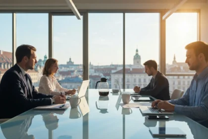 21 smartphone shot sunlit european office glass conference table - Timing for oppfølging: Når og hvor ofte du bør følge opp (med maler)