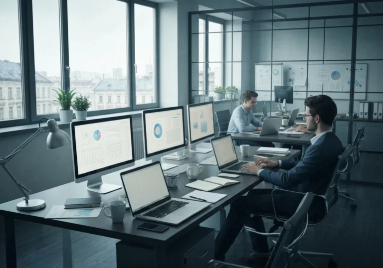 23 candid handheld smartphone shot in european open plan office - Slik bruker du LinkedIn for å følge opp nye kontakter (steg + maler)