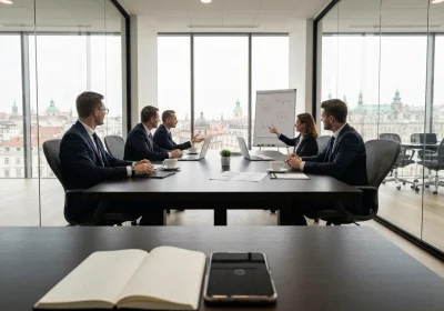 32 edge of table smartphone shot in european boardroom - Slik skriver du en møteagenda som får resultater (maler + sjekkliste)