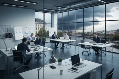 33 rain streaked european office with glass partitions - Samarbeidsavtaler i offentlig sektor: kommuner, interkommunalt samarbeid og krav