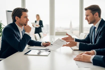 37 nordic glass walled boardroom negotiation with contract - B2B-markedsføring: kanaler, strategier og eksempler (med 90-dagers plan)