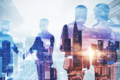 Businessmen silhouettes working together on blurry 2026 01 11 08 35 58 utc - Tips for effektive møter mellom bedrifter