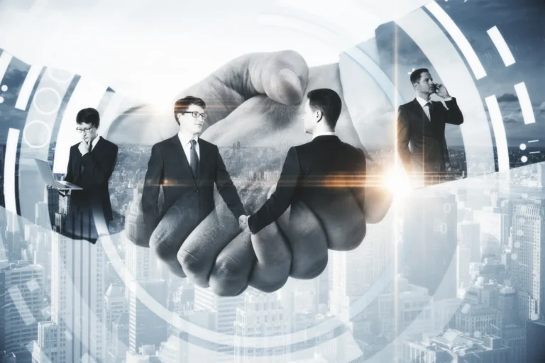 Close up of handshake on city background with digi 2026 01 11 08 35 54 utc - Ulike typer samarbeid mellom selskaper og kommuner